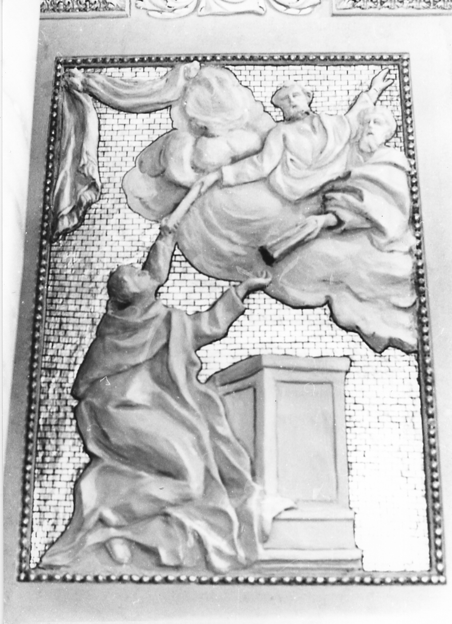 SAN PIETRO E SAN PAOLO AFFIDANO A SAN DOMENICO LA MISSIONE DI PREDICARE (rilievo, serie) di Collini Luigi (sec. XIX)