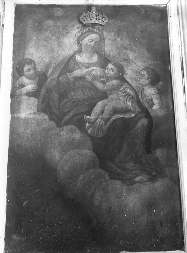 Madonna con personaggi che implorano il suo aiuto (pala d'altare) - ambito abruzzese (ultimo quarto sec. XVI)