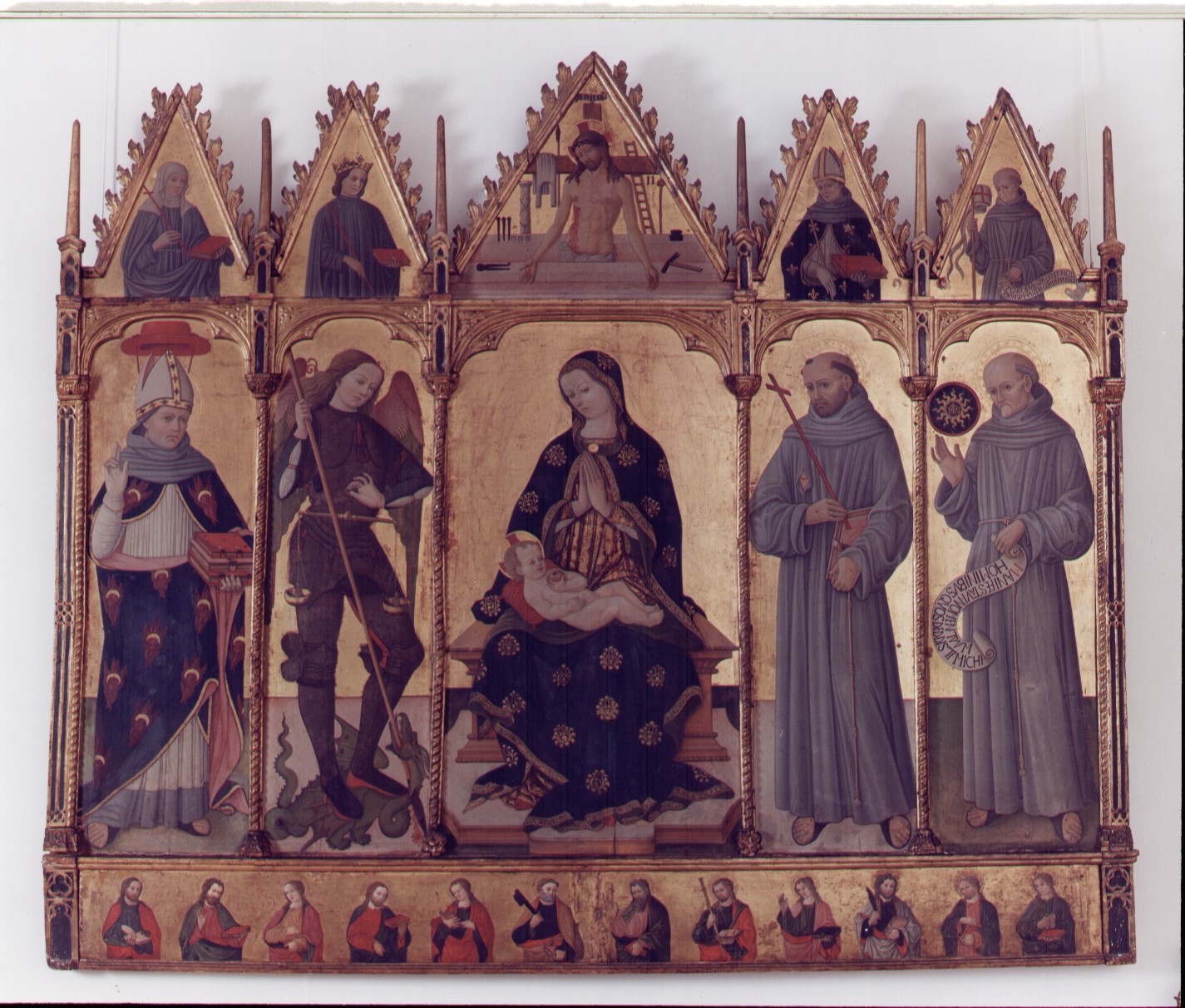 Madonna con Bambino in trono (scomparto di polittico) di Maestro dei Polittici Crivelleschi (attribuito) (sec. XV)
