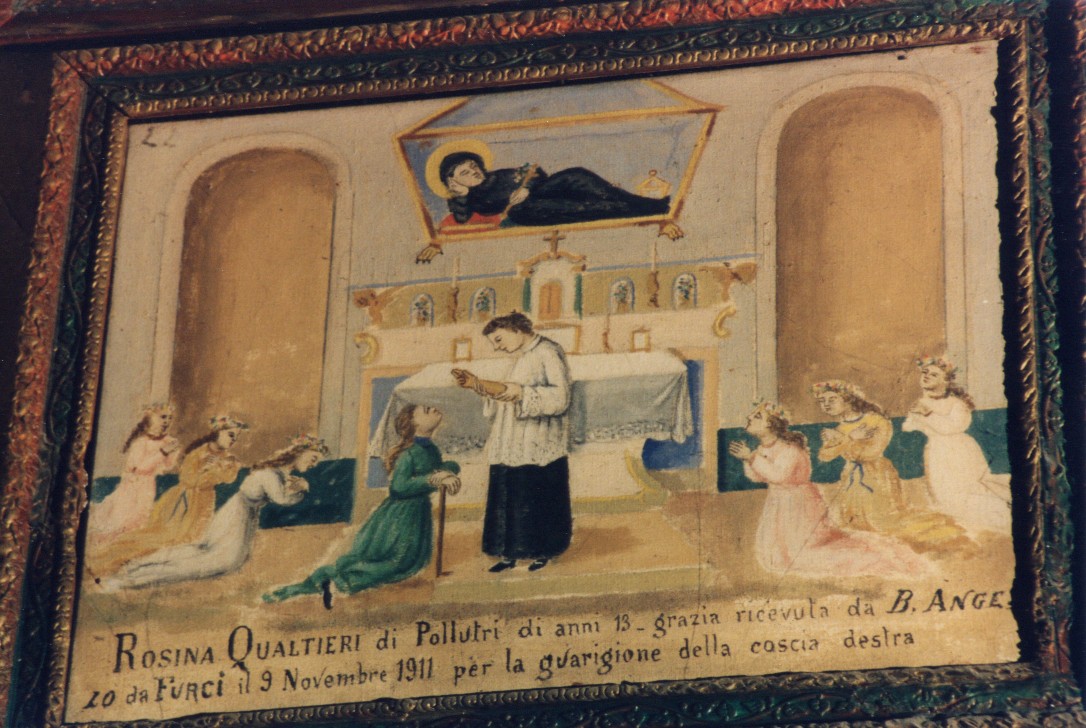 scena di guarigione miracolosa operata dal Beato Angelo (ex voto) - ambito abruzzese (sec. XX)