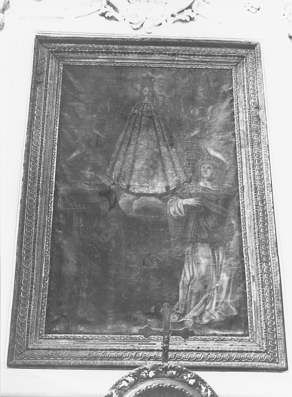 MADONNA DI LORETO CON SANTA MARTA E SAN BERNARDINO (dipinto) - ambito Italia centrale (seconda metà sec. XVII)
