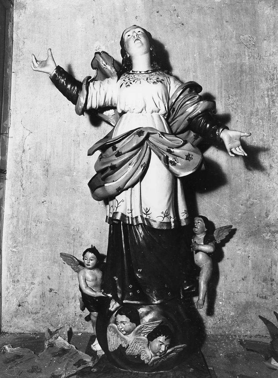 MADONNA ASSUNTA CON ANGELI (dipinto) - ambito Italia centrale (fine/inizio secc. XIX/ XX)