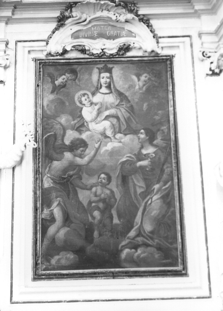 Madonna delle Grazie con Tobiolo, l'arcangelo Raffaele e S. Lucia, Madonna con altri personaggi (dipinto, opera isolata) - ambito abruzzese (sec. XVIII)
