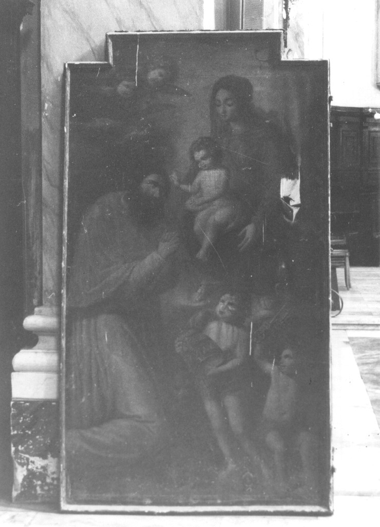 Madonna con il Bambino e San Pietro (dipinto) - ambito Italia centrale (sec. XIX)
