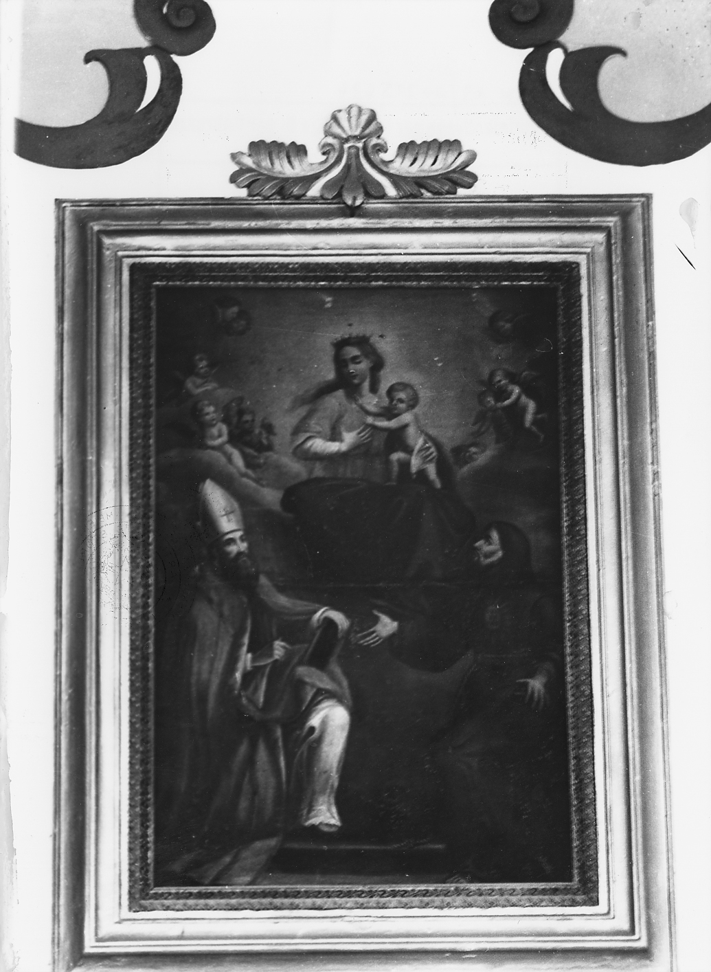 SANTA MARIA DEGLI ANGELI, MADONNA CON BAMBINO E ANGELI, SAN FRANCESCO DI PAOLA, SAN GAUDENZIO (dipinto) - ambito Italia centrale (secc. XVIII/ XIX)