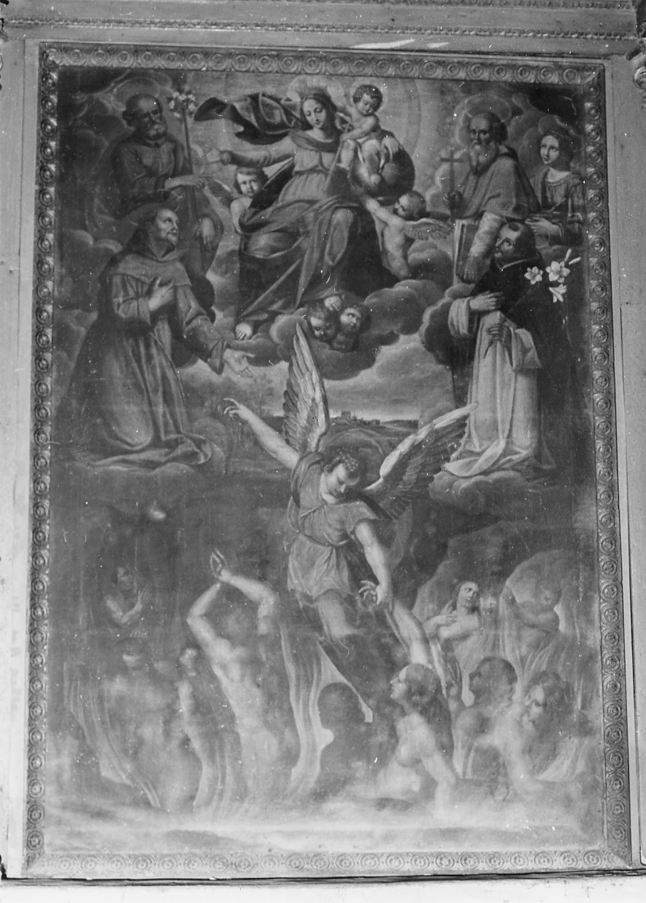 MADONNA CHE INTERCEDE PER LE ANIME DEL PURGATORIO (dipinto) - bottega Italia centrale (sec. XVII)