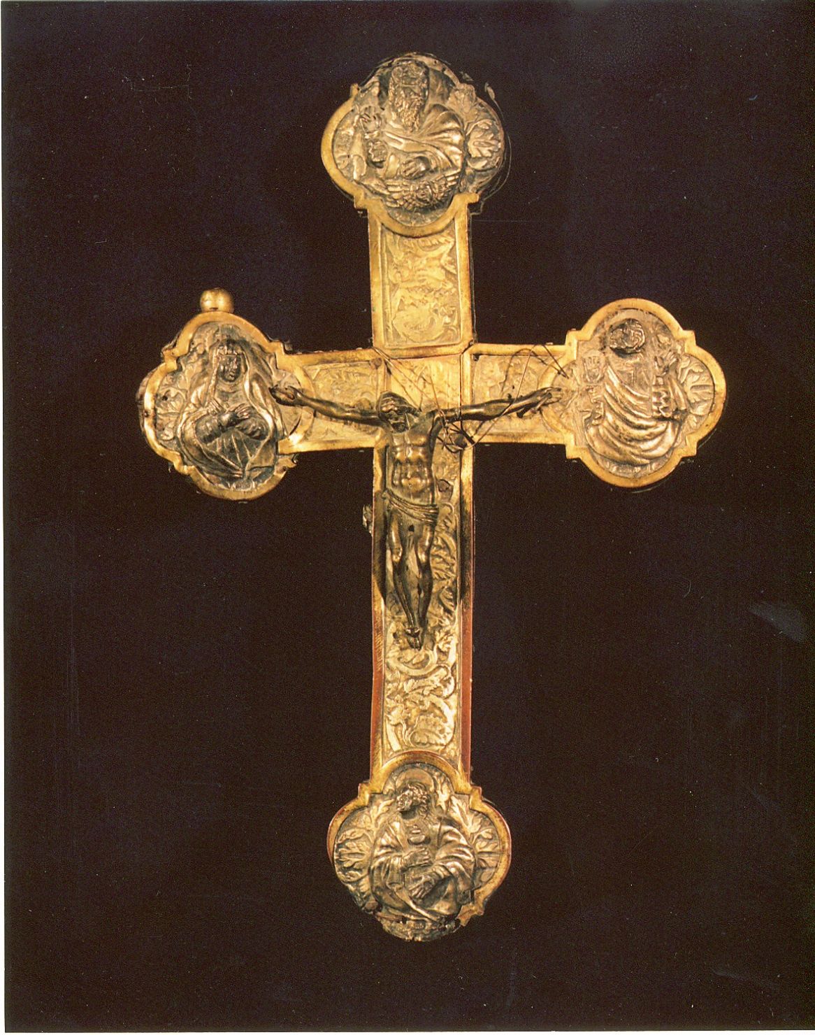 Cristo crocifisso dolente (croce processionale, elemento d'insieme) - manifattura abruzzese (sec. XV)