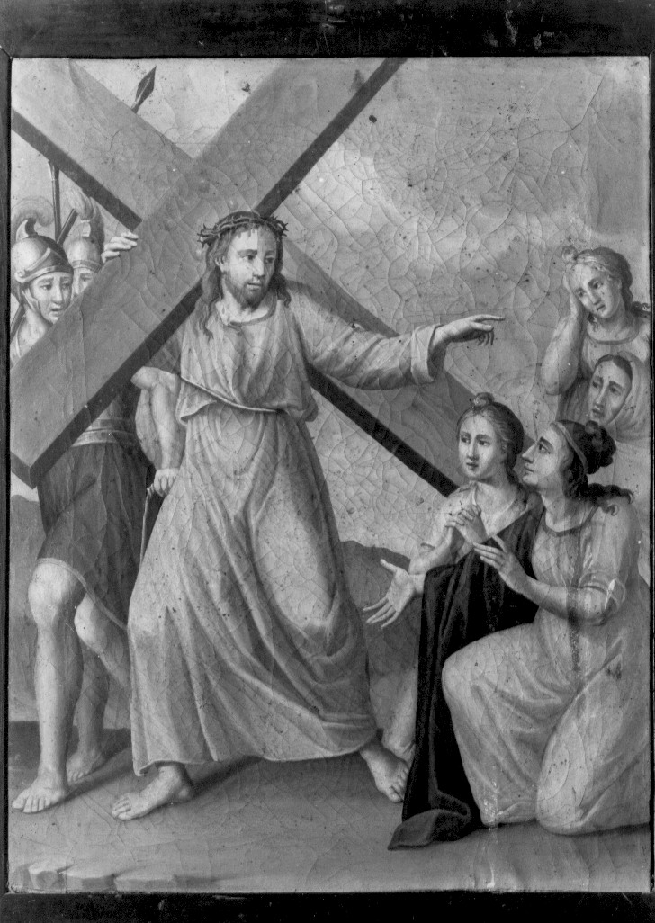 stazione VIII: Gesù consola le donne di Gerusalemme (dipinto, serie) di De Benedictis Francesco Maria (sec. XIX)