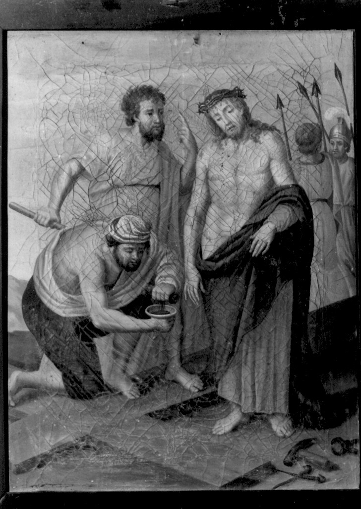 stazione X: Gesù spogliato e abbeverato di fiele (dipinto, serie) di De Benedictis Francesco Maria (sec. XIX)