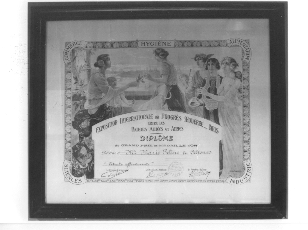 Diploma Gran Premio di Medalla de Oro Barcelona 1925 (targa, opera isolata) di Casasayas Iy (attribuito) (sec. XX)