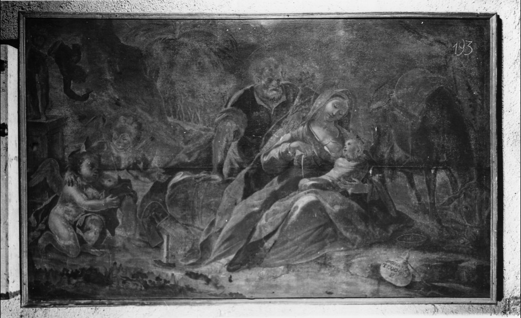 riposo nella fuga in Egitto (dipinto) di Teodoro Donato (sec. XVIII)