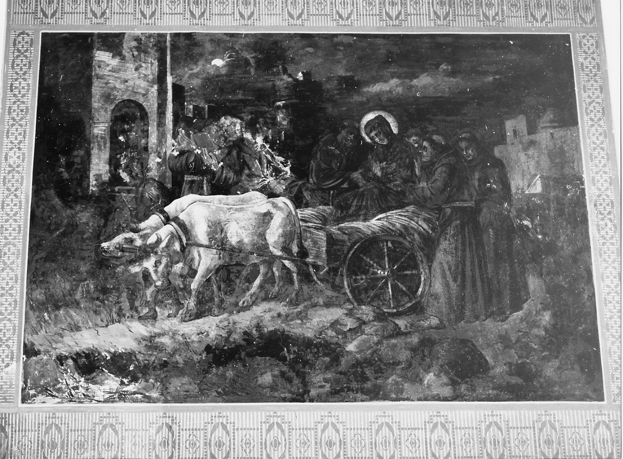 TRASPORTO DI SANT'ANTONIO MORENTE A PADOVA (dipinto) di Sforza Ugo (sec. XX)