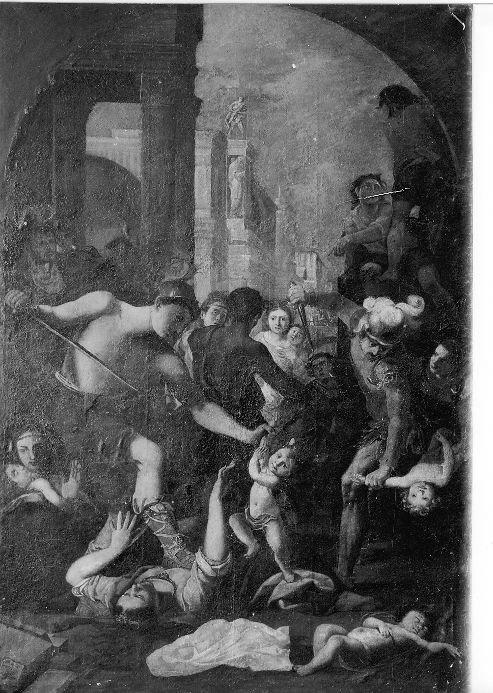 strage degli innocenti (dipinto) di Bedeschini Giulio Cesare (attribuito) (sec. XVII)