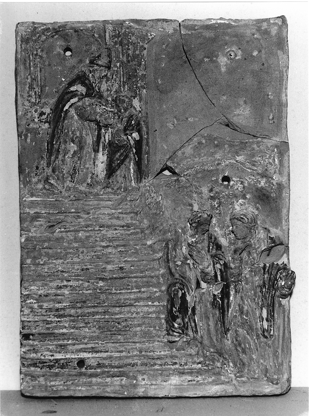 presentazione di Maria Vergine al tempio (rilievo) - ambito Italia centrale (sec. XVI)