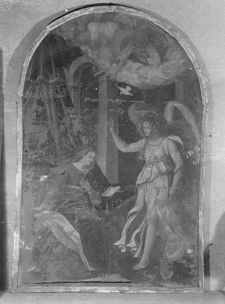 Annunciazione e committenti (dipinto) - ambito Italia centrale (sec. XVII)