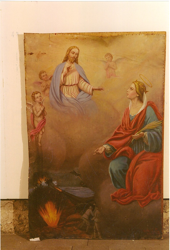 Santa Barbara (dipinto) di De Santis (sec. XX)