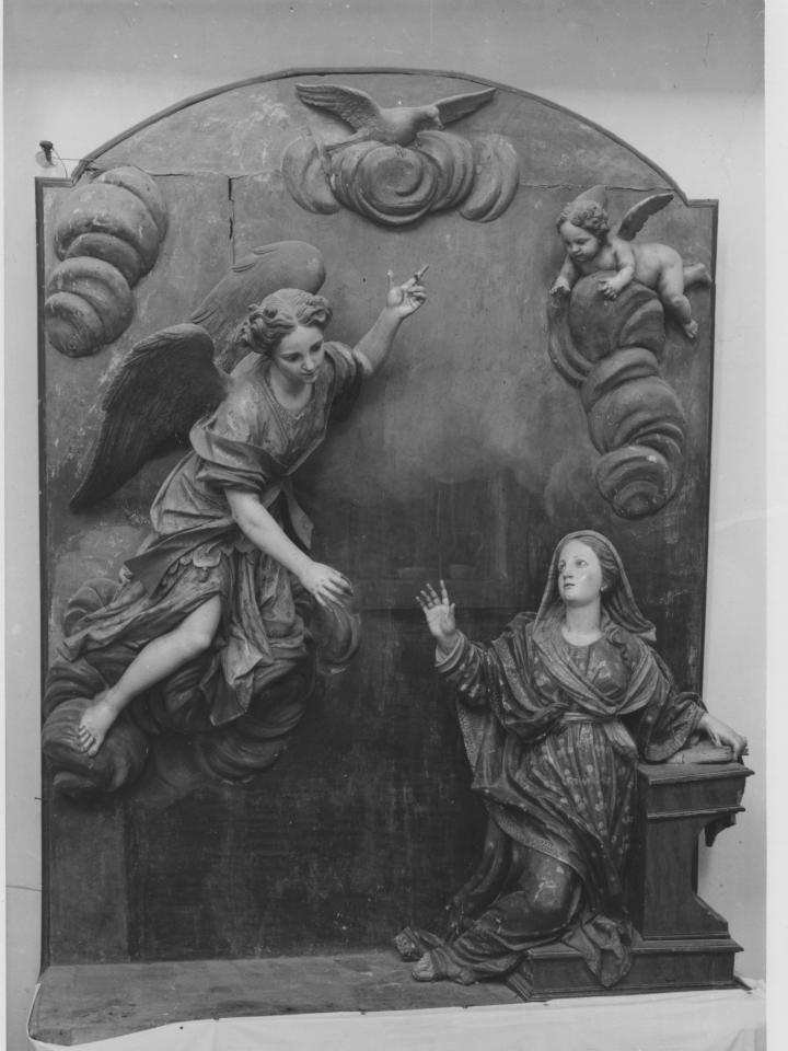 Annunciazione (gruppo scultoreo) di Patalano P (attribuito) (sec. XVIII)