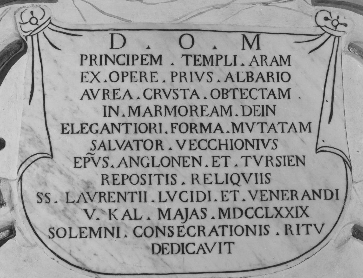 lapide commemorativa - bottega Italia meridionale (sec. XVIII)
