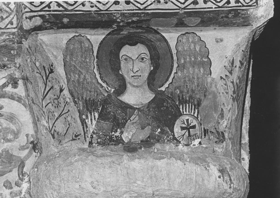 tre angeli a mezzo busto (dipinto) - ambito Italia meridionale (fine/inizio secc. XIII/ XIV)