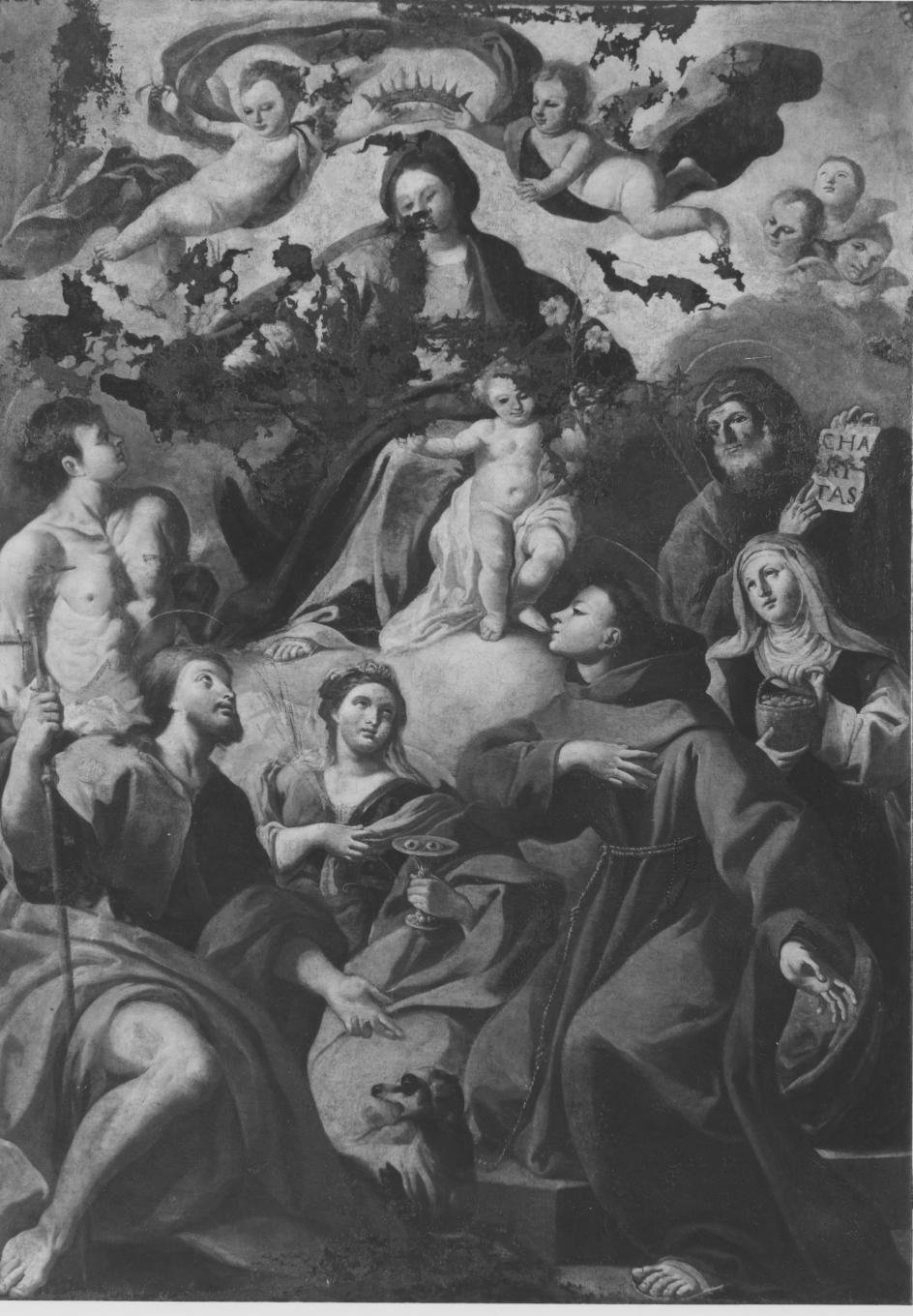 Madonna con Bambino e Santi (dipinto) - ambito napoletano (fine sec. XVII)