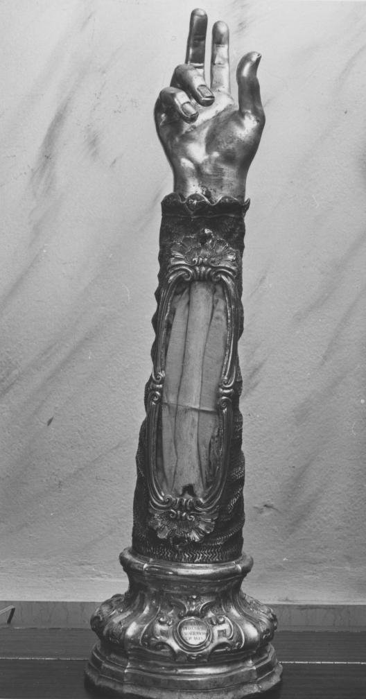 San Fabiano (reliquiario antropomorfo - a braccio) - bottega Italia meridionale (sec. XVIII)