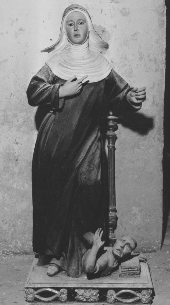 Santa Teresa d'Avila schiaccia il diavolo (statua) - bottega lucana (sec. XVII)