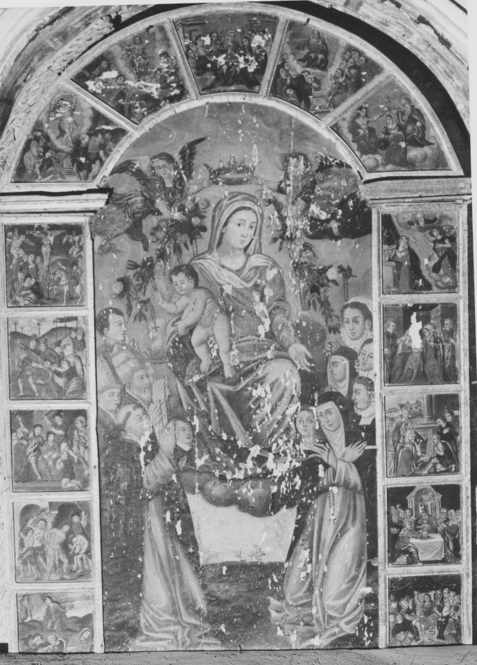 Madonna del Rosario tra San Domenico e Santa Caterina da Siena (pala) - ambito lucano (ultimo quarto sec. XVI)