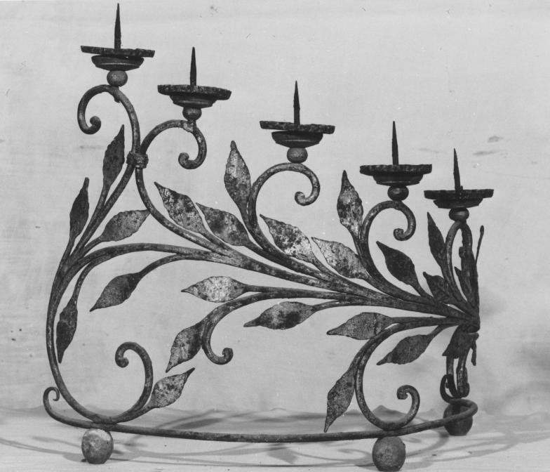 candelabro, serie - bottega napoletana (metà sec. XIX)