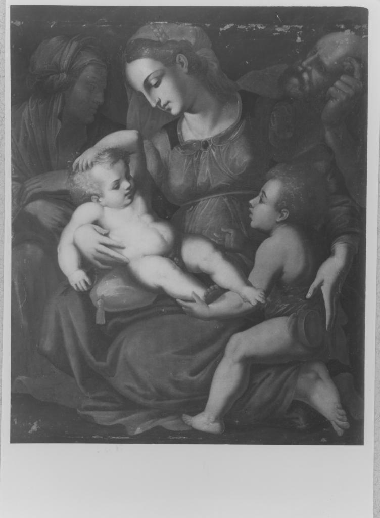 Sacra Famiglia con Sant'Anna e San Giovanni Battista bambino (dipinto) - ambito italiano (sec. XIX)