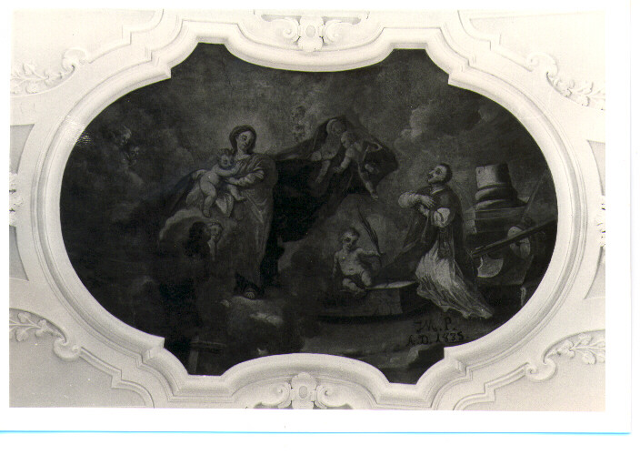 Madonna con Bambino tra angeli e Santi (dipinto) - ambito Italia meridionale (sec. XIX)