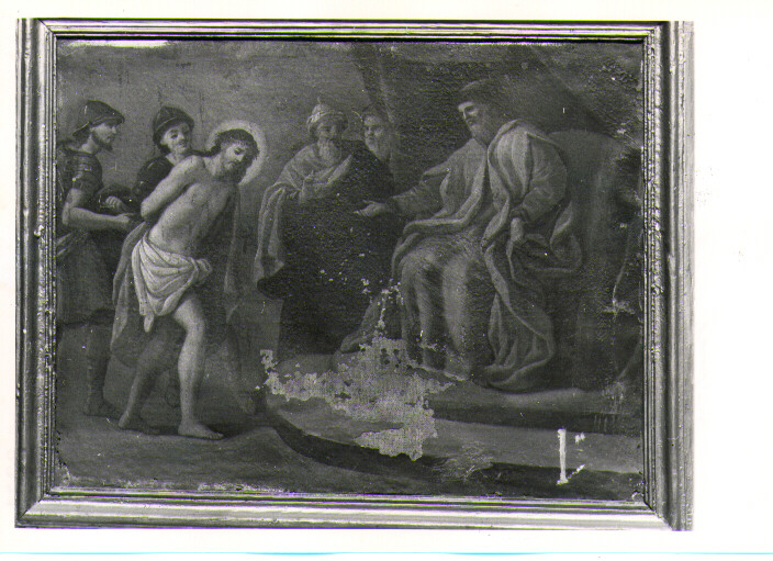 stazione I: Gesù condannato a morte (dipinto, elemento d'insieme) - ambito lucano (sec. XVIII)