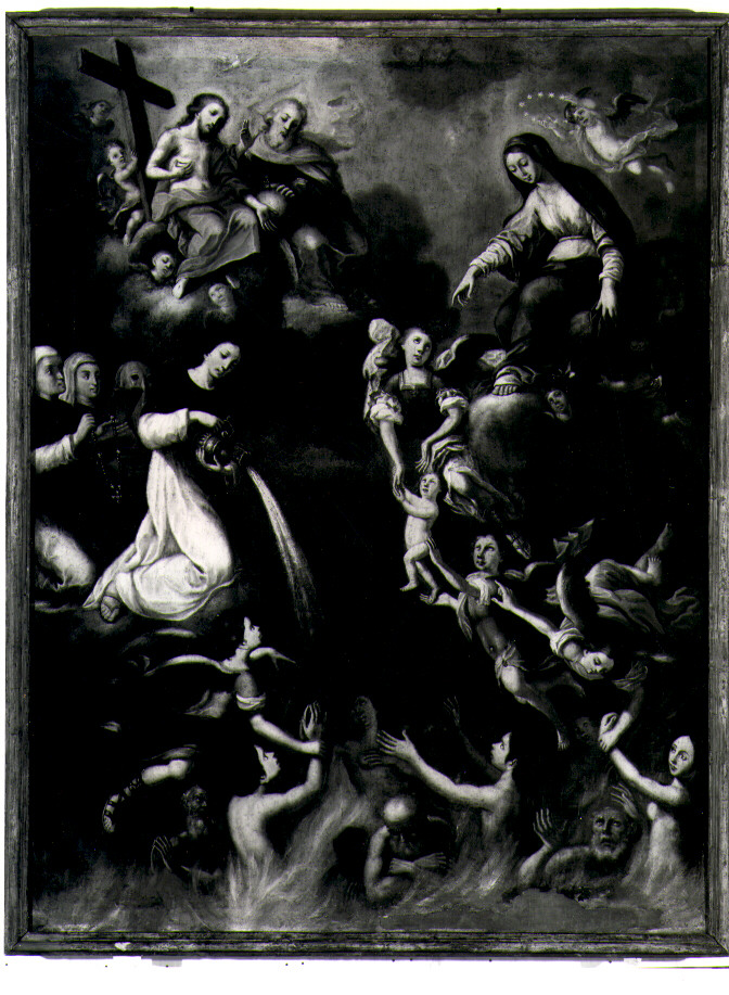 Madonna che intercede per le anime del purgatorio presso la Trinità (dipinto) - ambito Italia meridionale (sec. XVII)