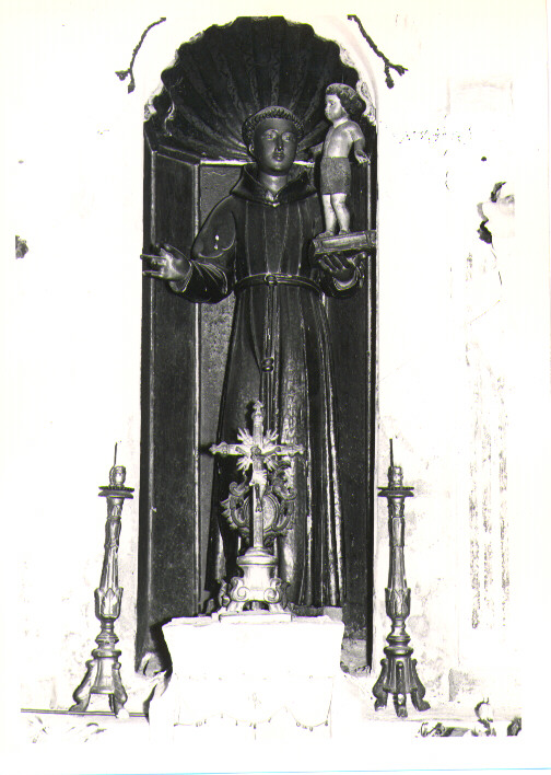 Sant'Antonio da Padova con il bambino (scultura) - bottega napoletana, ambito napoletano (sec. XVII)