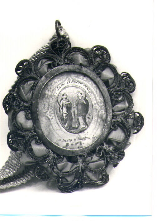 Santa Giustina, Santa Rufina, Santa Felicita, Santa (medaglia devozionale) - bottega napoletana (sec. XIX)