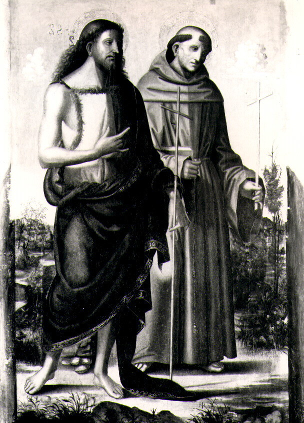 San Giovanni Battista e San Francesco (dipinto, elemento d'insieme) di Luce Giovanni (sec. XVI)