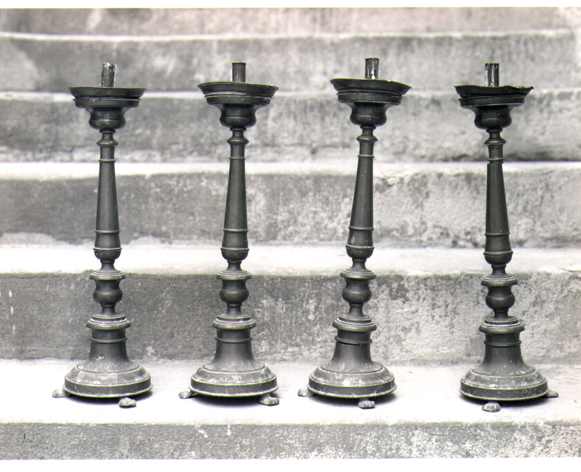 candeliere d'altare, serie - bottega Italia meridionale (seconda metà sec. XIX)