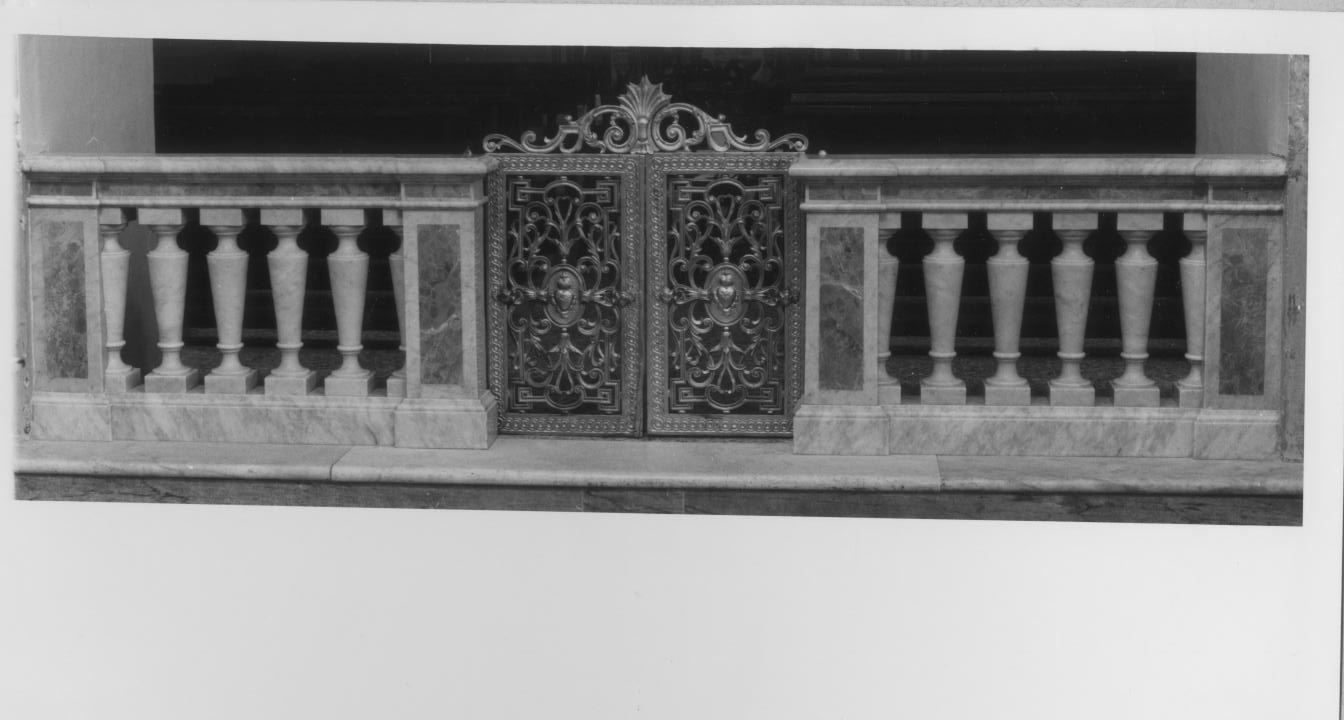 cancello di balaustrata, elemento d'insieme - bottega Italia meridionale (sec. XX)