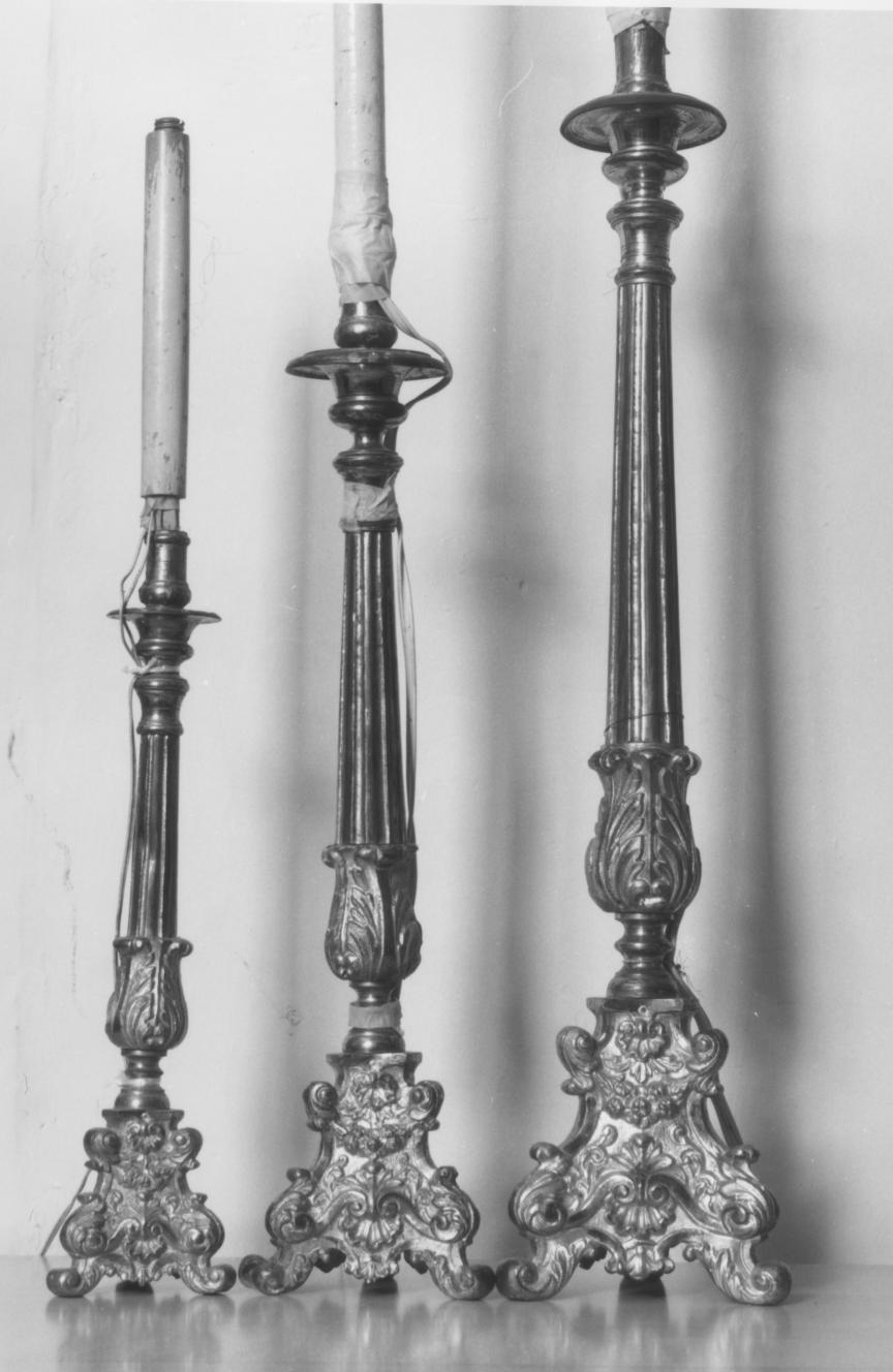 candeliere d'altare, serie - bottega Italia meridionale (primo quarto sec. XX)