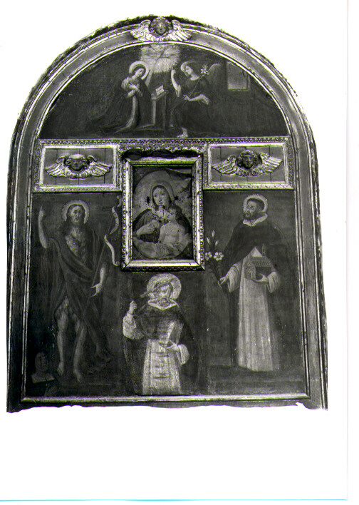 San Giovanni Battista, San Pietro Martire, San Domenico, Santi (dipinto, elemento d'insieme) - ambito lucano (fine/inizio secc. XVI/ XVII)