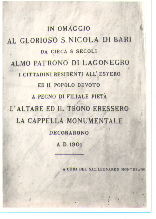 lapide - bottega Italia meridionale (sec. XX)