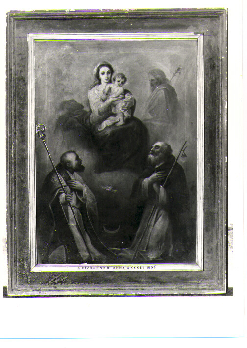 Madonna con Bambino tra San Giuseppe, Sant'Antonio Abate e San Donato, Madonna con Bambino (dipinto) - ambito lucano (sec. XX)