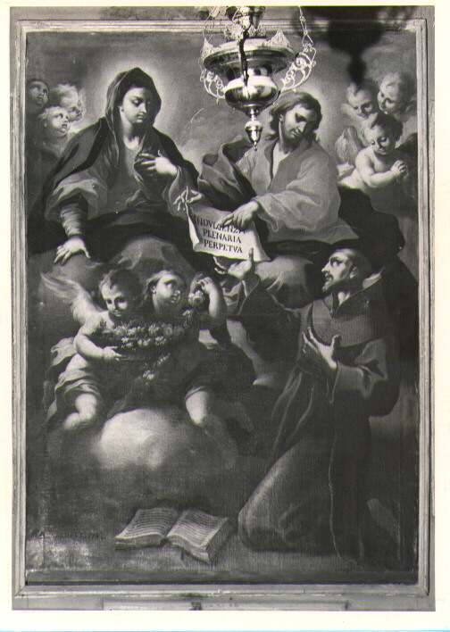 Madonna con Gesù e San Francesco (dipinto) di Guarino Domenico (sec. XVIII)