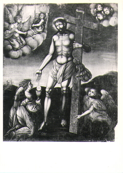 Cristo redentore con angeli, Cristo (dipinto) di Labella Vincenzo (sec. XVII)