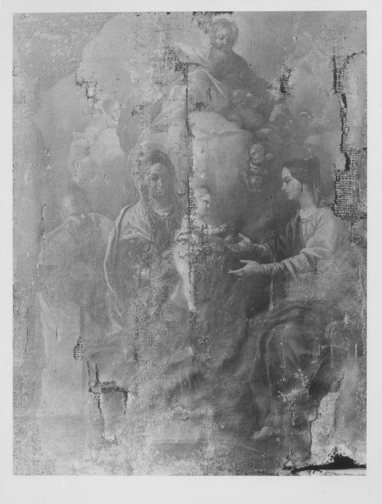 Santa Caterina da Siena riceve Gesù Bambino dalla Madonna (dipinto) - ambito lucano (prima metà sec. XVIII)