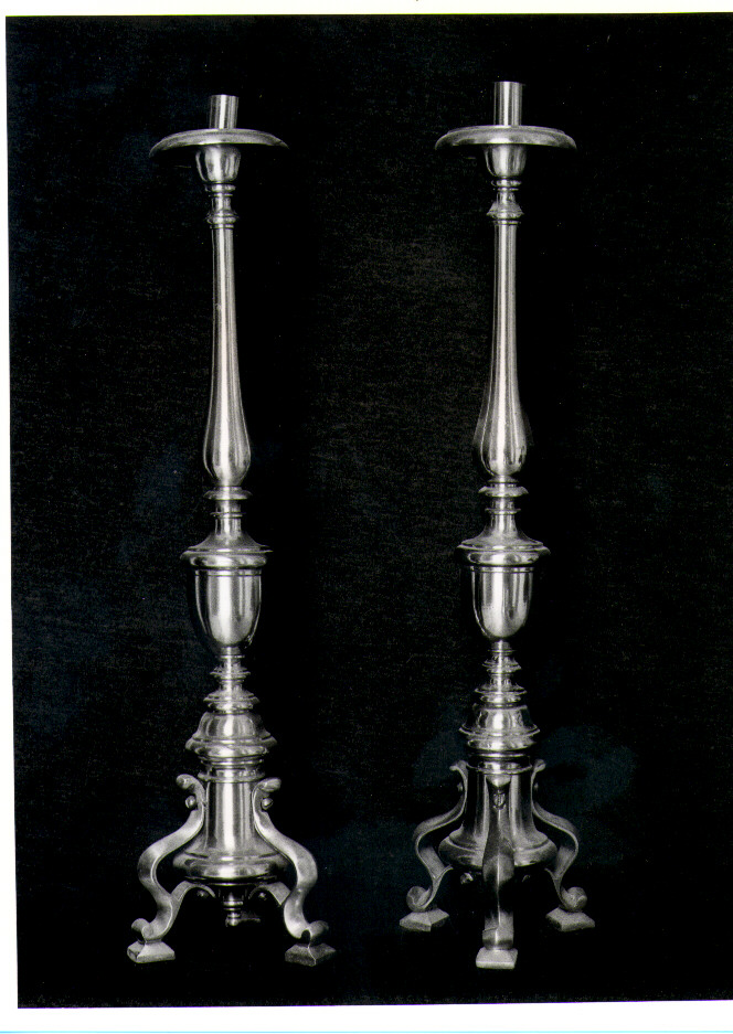 candeliere, serie - bottega lucana (fine/inizio secc. XIX/ XX)