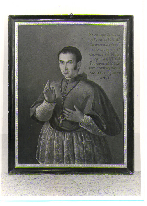 Ritratto del Vescovo Saverio Giannuzzi Lavelli, ritratto di ecclesiastico (dipinto) - ambito lucano (sec. XIX)