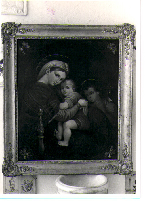 Madonna della seggiola, Madonna con Bambino e San Giovannino (dipinto) - ambito lucano (sec. XIX)