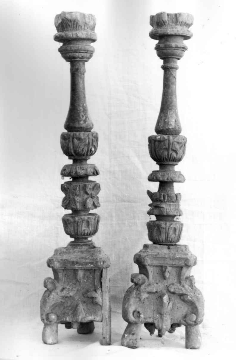candeliere, serie - bottega Italia meridionale (prima metà, prima metà sec. XVIII, sec. XVIII)