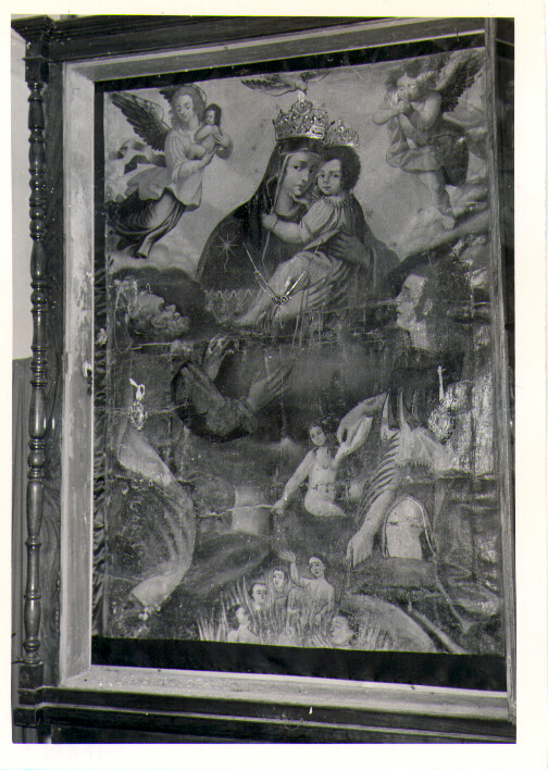 Madonna del Carmelo con San Pietro e Santo, Madonna del Carmelo e santi (dipinto) - ambito Italia meridionale (sec. XIX)