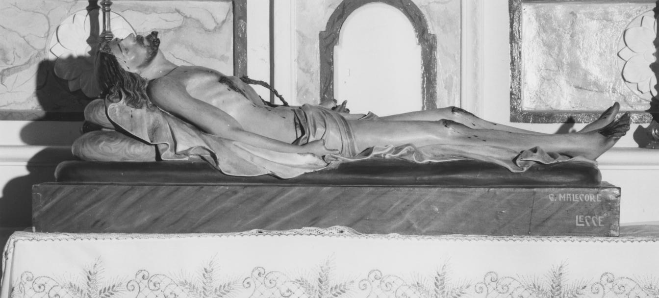 Cristo morto (statua) di Malecore Giuseppe (inizio sec. XX)